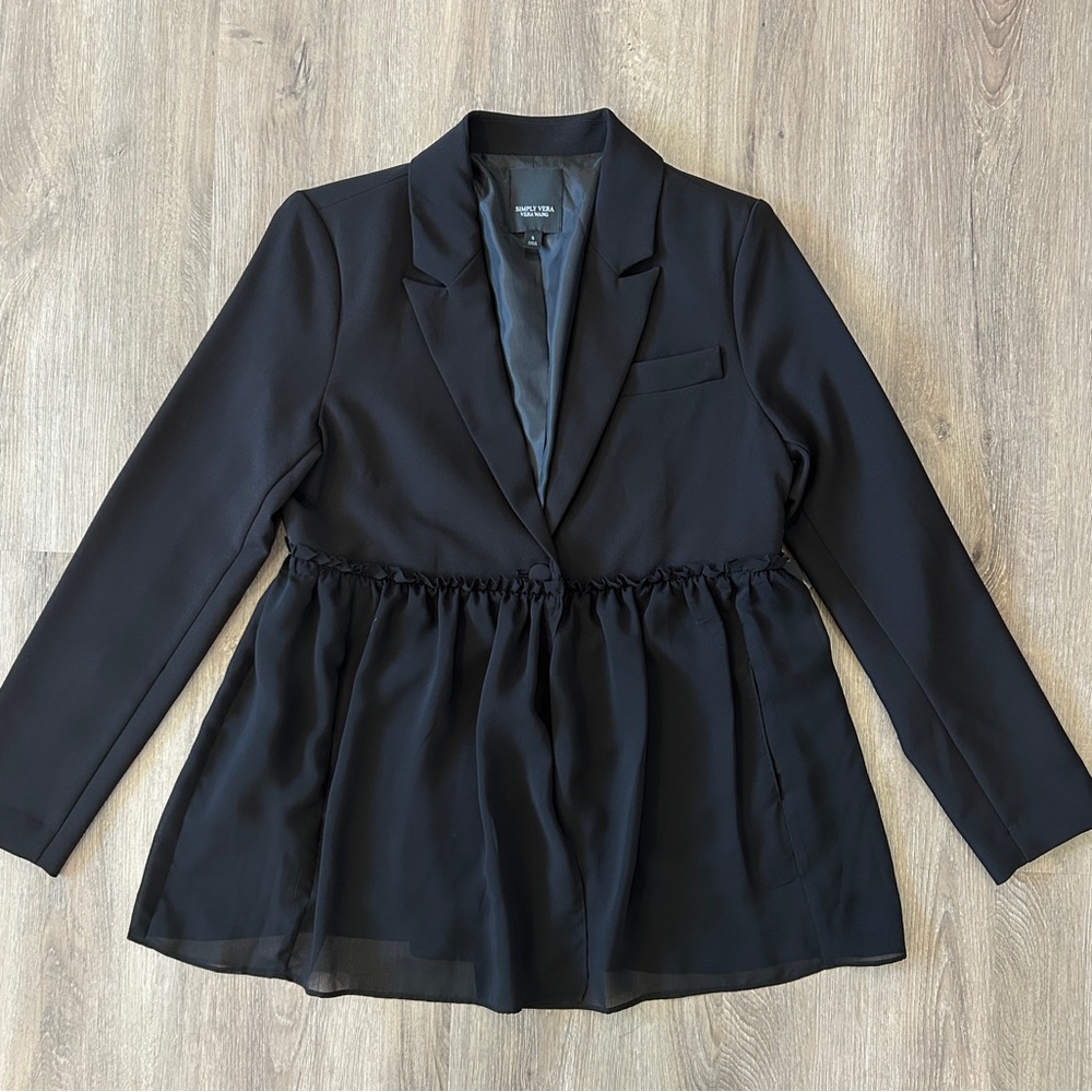 Sheer Peplum Blazer